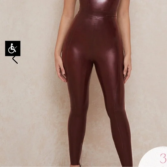 LIA RAISIN LATEX HIGH WAIST LEGGINGS